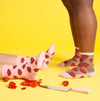 Coucou Suzette Unisex Socken transparent Erdbeere 36-40