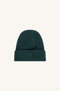 By Bar Beanie Logo dark green onesize