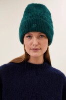 By Bar Beanie Logo dark green onesize