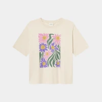 Dedicated Damen T-Shirt Vadstena Daisy Block oat white