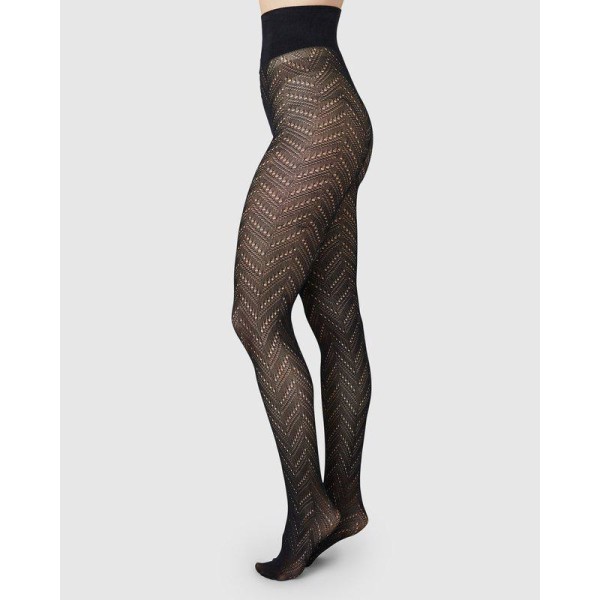 Swedish Stockings Damen Strumpfhose Ina Pointelle black Knit