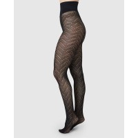 Swedish Stockings Damen Strumpfhose Ina Pointelle black Knit