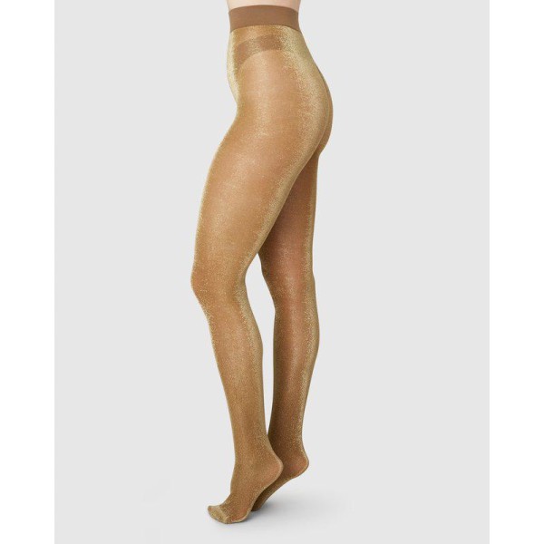 Swedish Stockings Damen Strumpfhose Tora Taupe/Gold