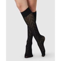 Swedish Stockings Damen Socken Ina Pointelle black Knit