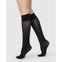 Swedish Stockings Damen Socken Ina Pointelle black Knit