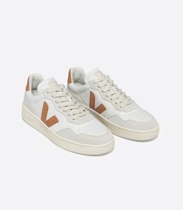 Veja Herren Schuhe V-90 O.T. LEATHER EXTRA WHITE UMBER