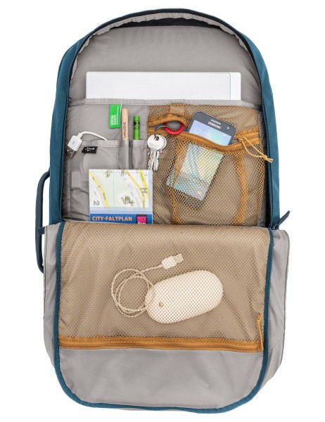 Le'aokuu Unisex-Rucksack Aus Segeltuch & Leder – Wasserabweisend, 46x15x36 Cm, Mehrere Taschen