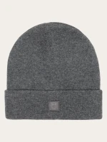 KnowledgeCotton UNISEX Mütze Beanie Original Wool 82206 Dark Grey Melange