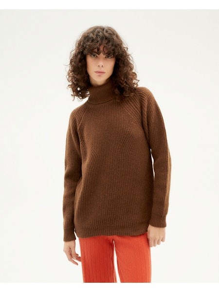 Thinking Mu Damen Pullover Matilda Knitted Brown