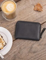 O My Bag Geldbörse Robbie Wallet Black Soft Grain Leather