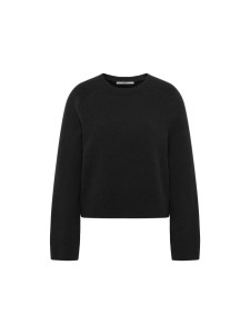 Lanius Damen Pullover Cropped GOTS black