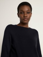 Lanius Damen Pullover Cropped GOTS black