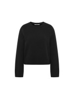Lanius Damen Pullover Cropped GOTS black