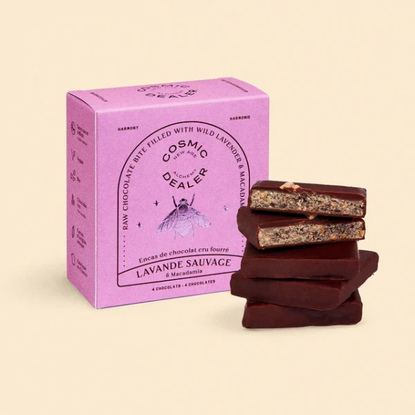 Cosmic Dealer Schokolade - Box of 4 Lavender & Macadamia