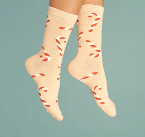 Coucou Suzette Unisex Socken Glitzer Candy Cane