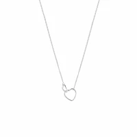 Juulry Damen Kette NJ-012 Herz Doppelt Silber