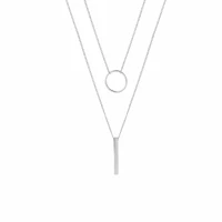 Juulry Damen Kette NJ-004S circle and rod double silver