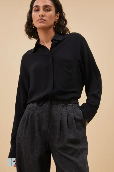 by bar Damen Bluse Lincy jet black