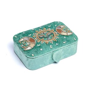 Phoenix Import Schmuck- / Tarotkästchen Samt mint...