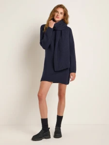 Lanius Damen Schal Grobstrickschal midnight melange
