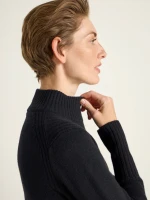 Lanius Damen Kleid Rippen-Strickkleid schwarz