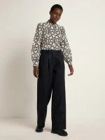 Lanius Damen Hose Marlenehose OCS schwarz