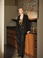 Lanius Damen Hose Marlenehose OCS schwarz