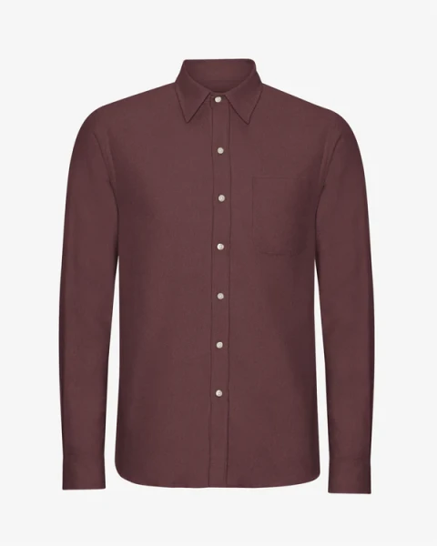 Colorful Standard Herren Hemd Organic Flannel Shirt Oxblood Red