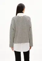 Armedangels Damen Pullover Frankaa Maarlen Stripe undyed-black