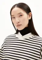 Armedangels Damen Pullover Frankaa Maarlen Stripe undyed-black