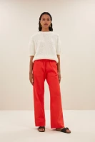 by bar Damen Hose Mees Twill poppy red