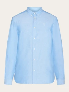 KnowledgeCotton Herren Hemd Harald Small Owl Oxford Blue Lapis
