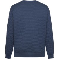 KnowledgeCotton Herren Pullover 1080067 VAGN regular bubble knit crew neck vintage indigo