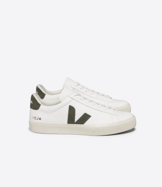 Veja Damen Schuhe Campo Leather Extra White - Kaki