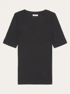 KnowledgeCotton Damen T-Shirt Rib T-Shirt 2010014 black jet
