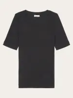 KnowledgeCotton Damen T-Shirt Rib T-Shirt 2010014 black jet