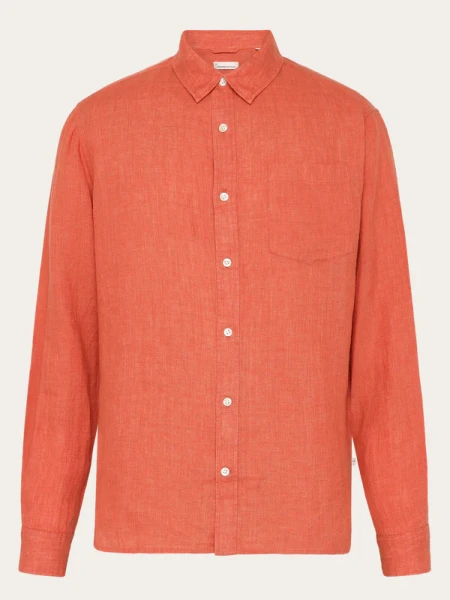 KnowledgeCotton Herren Hemd Leinen 1090011 langoustino