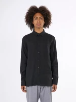 KnowledgeCotton Herren Hemd Leinen 1090011 black jet