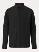 KnowledgeCotton Herren Hemd Leinen 1090011 black jet