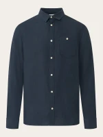 KnowledgeCotton Herren Hemd Leinen 1090011 yarndyed - total eclipse