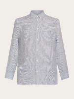 KnowledgeCotton Herren Hemd Langarm 1090092 striped linen total eclipse