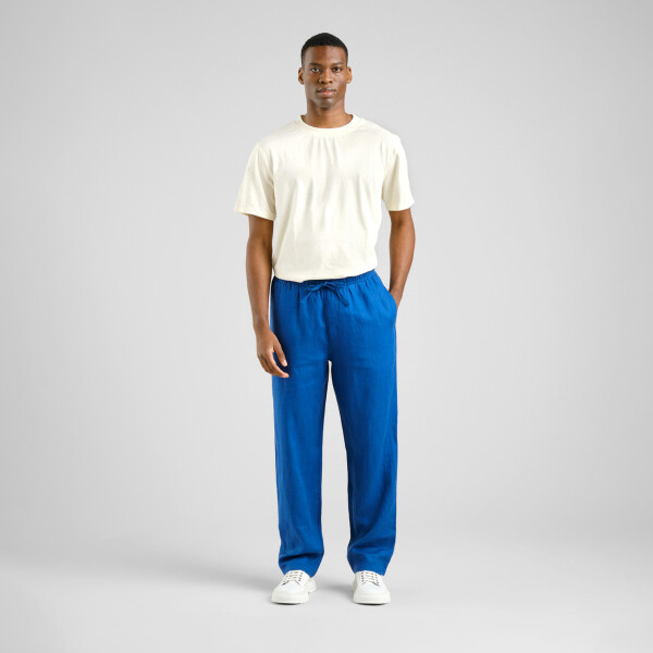 Dedicated Herren Hose Klitmoeller Linen Limoges blue
