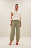 by bar Damen Hose begum poplin GD seagrass