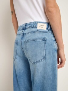 Lanius Damen Jeans High Waist Marlenejeans GOTS light blue denim