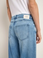 Lanius Damen Jeans High Waist Marlenejeans GOTS light blue denim