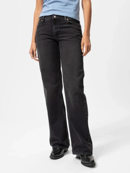 Nudie Jeans Damen Hose Wide Heidi slow black