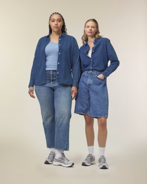 Stanley&Stella Damen Hemdbluse Stella Denim mid wash