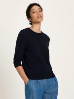 Lanius Damen Pullover Halbarmpullover GOTS midnight