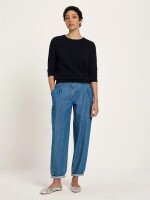 Lanius Damen Pullover Halbarmpullover GOTS midnight
