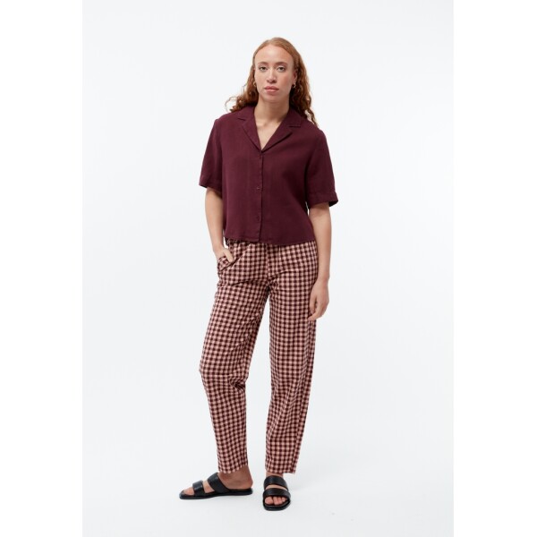 GIVN Damen Hose GB-Helena Light Apricot / Burgundy structured (Linen)